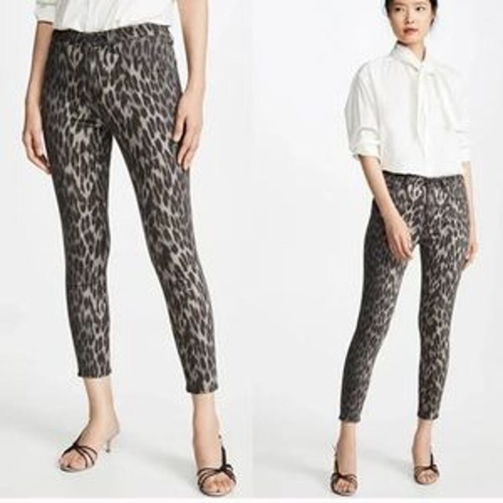 L'AGENCE Women's Margot High Rise Skinny Jeans Size 24 Animal Print Leopard NWT